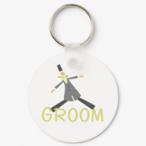 Retro Groom in Tuxedo keychains