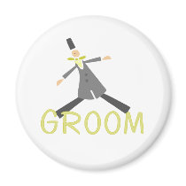 Retro Groom in Tuxedo magnets