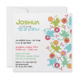 Retro Groovy Aliens Kids Photo Birthday Invitation