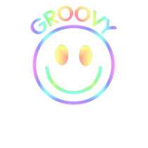Retro Groovy Rainbow Smiley Twofer T-shirt by angela65 Retro Groovy Rainbow Smiley Twofer T-shirt