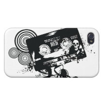 Retro Grunge Audio Tape & Skull iPhone 4/4S Covers