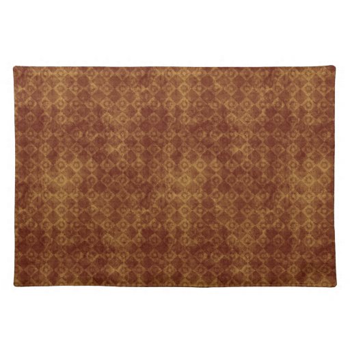 Retro Grunge Rust Diamond Pattern Placemat