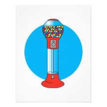 retro gumball machine personalized invite