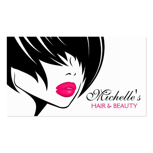 Retro Hair and Beauty Make-up artist business card (front side)