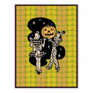 Retro Halloween Ladlies Post Card