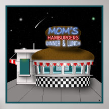 Retro Hamburger Stand Poster