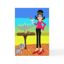 Retro Hanukkah and a Martini Greeting Card