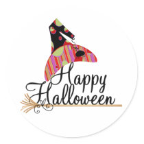 Retro Happy Halloween stickers