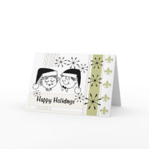 Retro  Happy Holidays Cards