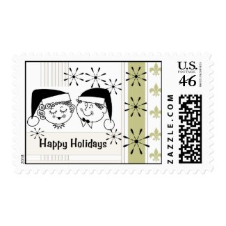 Retro Happy Holidays Postage stamp