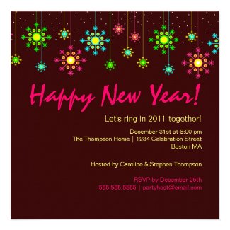 Retro Happy New Year Party Invitation
