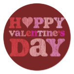 Retro Happy Valentine's Day stickers