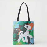 Retro Heart Design Tote Bag