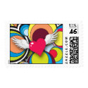 Retro Heart Postage Stamp by FredzCards