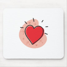 Retro Heart  Valentines Day Design Mouse Mats