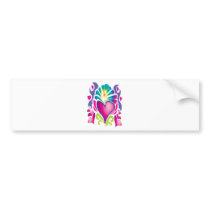 Retro Hearts Bumper Stickers