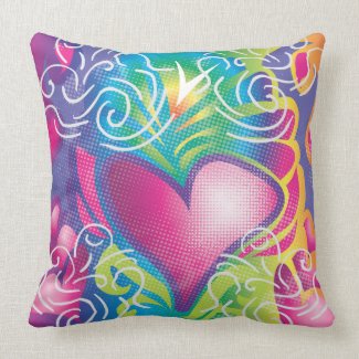 Retro Hearts Pillow