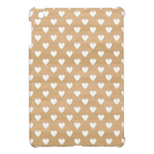Retro hearts wood background girly heart pattern iPad mini case