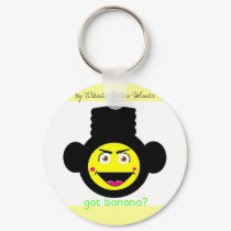 Retro High-Top Monkey keychain got banana?