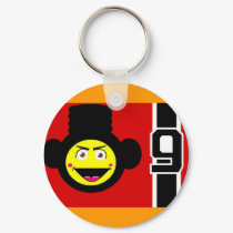 Retro High-Top Monkey Racing Keychain