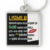 retro hip metropolitan European languages Keychain