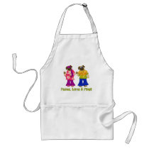 Retro Hippie Peace Love and Pugs Aprons