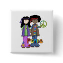 Retro Hippie Pin buttons
