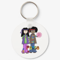 Retro Hippies Keychain ~ Flower Power 1960s! by Regella Retro Hippies Keychain ~ Flower Power 1960s!