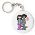 Retro Hippies Keychain ~ Flower Power 1960s!