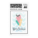 Retro Holiday Presents Postage Stamp stamp