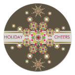 Retro Holiday Stars Custom Gift Label Sticker