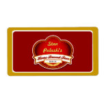 Retro Homebrewed Red Gold Beer Label Shipping Label