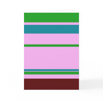 Retro Horizontal Stripes - Blank Note Card