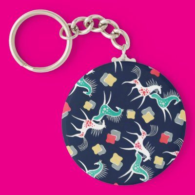 Retro Horses on Blue Keychain Zazzle_keychain Retro Horses on Blue Keychain Zazzle_keychain