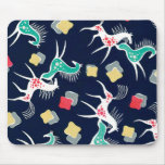 Retro Horses on Blue Mouse Pads