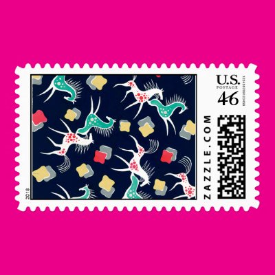 Retro Horses on Blue Postage Stamps Zazzle_stamp Retro Horses on Blue Postage Stamps Zazzle_stamp