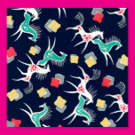 Retro Horses on Blue Posters