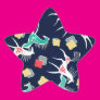 Retro Horses on Blue Stickers
