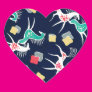 Retro Horses on Blue Sticker