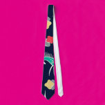 Retro Horses on Blue Neck Tie