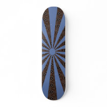 Retro Hot Blue Sun Skate Board Deck