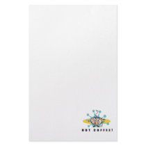 retro hot coffee design personalized stationery