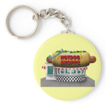 Retro Hot Dog Shoppe Keychains