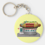 Retro Hot Dog Shoppe Keychains
