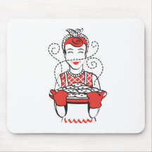 retro housewife baker mouse pad