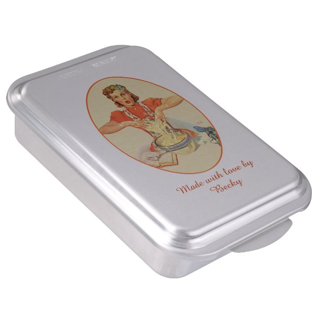 Retro Housewife Custom Covered Baking Pan Cake Pan-3