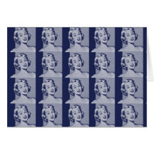 Retro Housewife Greeting Card