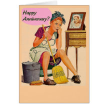 Retro Housewife Happy Anniversary Card