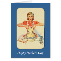 Retro Housewife Mother's Day Greeting Card