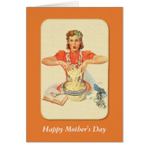 Retro Housewife Mother's Day Greeting Card